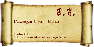 Baumgartner Nina névjegykártya